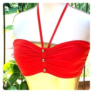 Ralph Lauren red bandeau bikini top